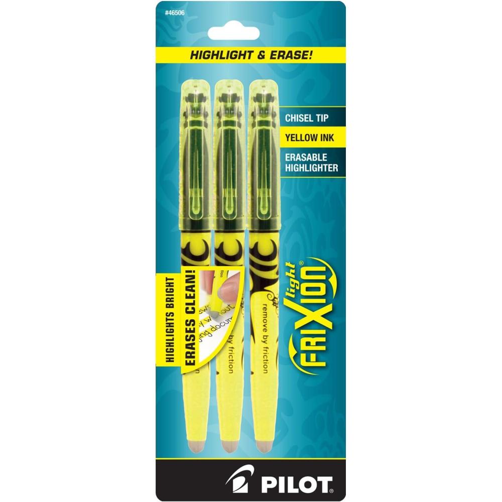 imagePilot FriXion Light Erasable Highlighters Chisel Tip Pack of 3 YellowYellow