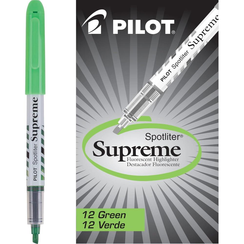 imagePilot Spotliter Supreme Fluorescent Highlighters Chisel Tip Yellow 12Pack 16008Green