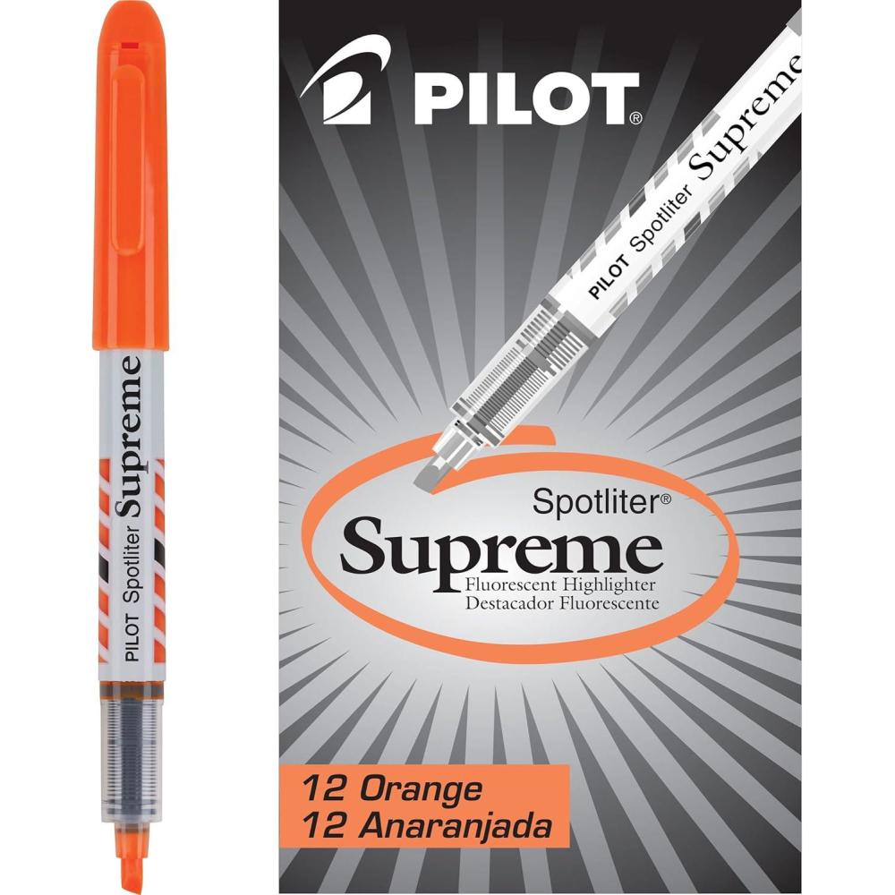 imagePilot Spotliter Supreme Fluorescent Highlighters Chisel Tip Yellow 12Pack 16008Orange