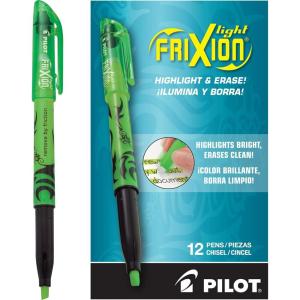 Pilot, FriXion Light Erasable Highlighters, Chisel Tip, Pack of 12, Orange(Green)