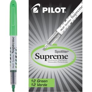Pilot Spotliter Supreme Fluorescent Highlighters, Chisel Tip, Yellow, 12-Pack (16008)(Green)