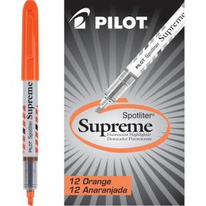 Pilot Spotliter Supreme Fluorescent Highlighters, Chisel Tip, Yellow, 12-Pack (16008)(Orange)