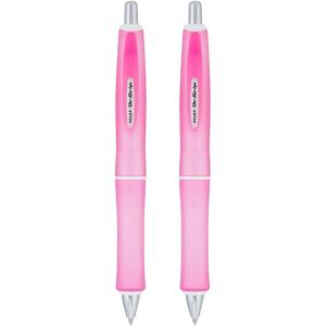 PILOT Dr. Grip Frosted Refillable & Retractable Ballpoint Pen, Medium Point, Pink Barrel, Black Ink, Pack of 2