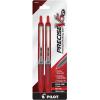 imagePilot Precise V5 RT Refillable ampamp Retractable Rollerball Pens Extra Fine Point Pens 05 mm Red Pack of 2  Ideal for School Journaling ampamp Office Writing