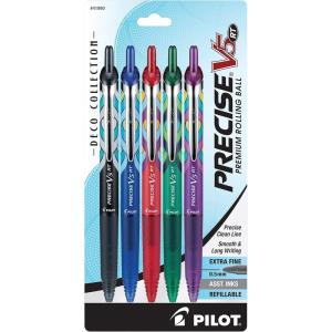 PILOT Precise V5 RT Refillable & Retractable Rolling Ball Pens, Extra Fine Point Pens, 0.5 mm, Assorted, Pack of 4 – Ideal for School, Journaling & Office Writing(5 Count (Pack of 1))