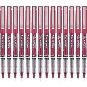 Pilot, Precise V7, Capped Liquid Ink Rollerball Pens, Fine Point 0.7 mm, Black Ink Pens, Pack of 14 – Ideal for School, Journaling & Office Writing(Burgundy)