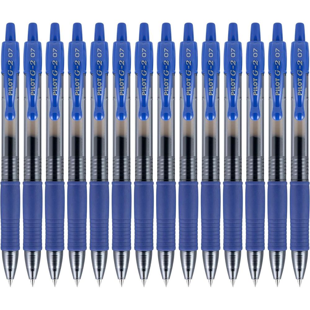 image:imagePilot G2 Premium Gel Roller Pens Fine Point 07 mm Blue Ink Pens Fine Point Pack of 14  Ideal for School Journaling and Office WritingBlue