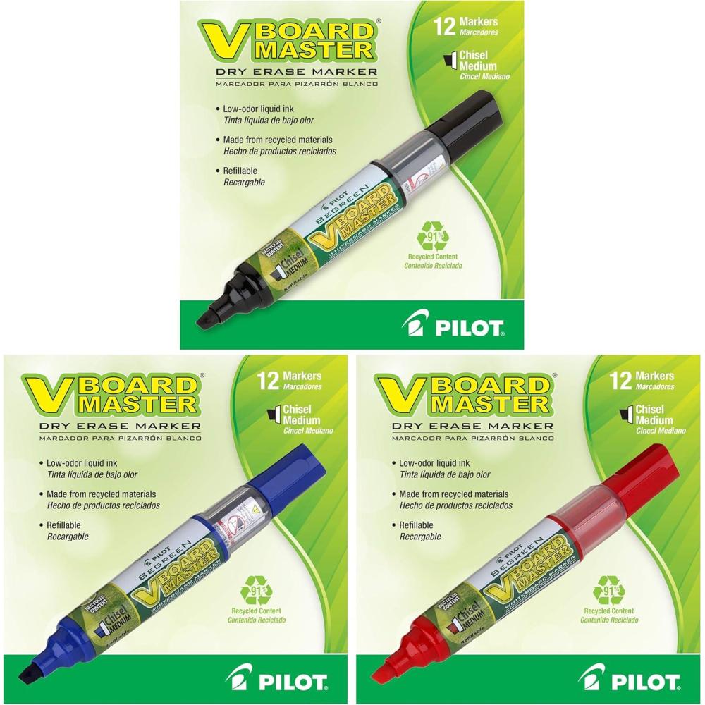 image:imagePilot V Board Master Refillable Dry Erase Markers Assorted Colors Bundle 15 Count1 Count Pack of 36