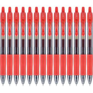 Pilot G2 Premium Gel Roller Pens Fine Point 0.7 mm, Blue Ink Pens Fine Point, Pack of 14 – Ideal for School, Journaling, and Office Writing(Red)