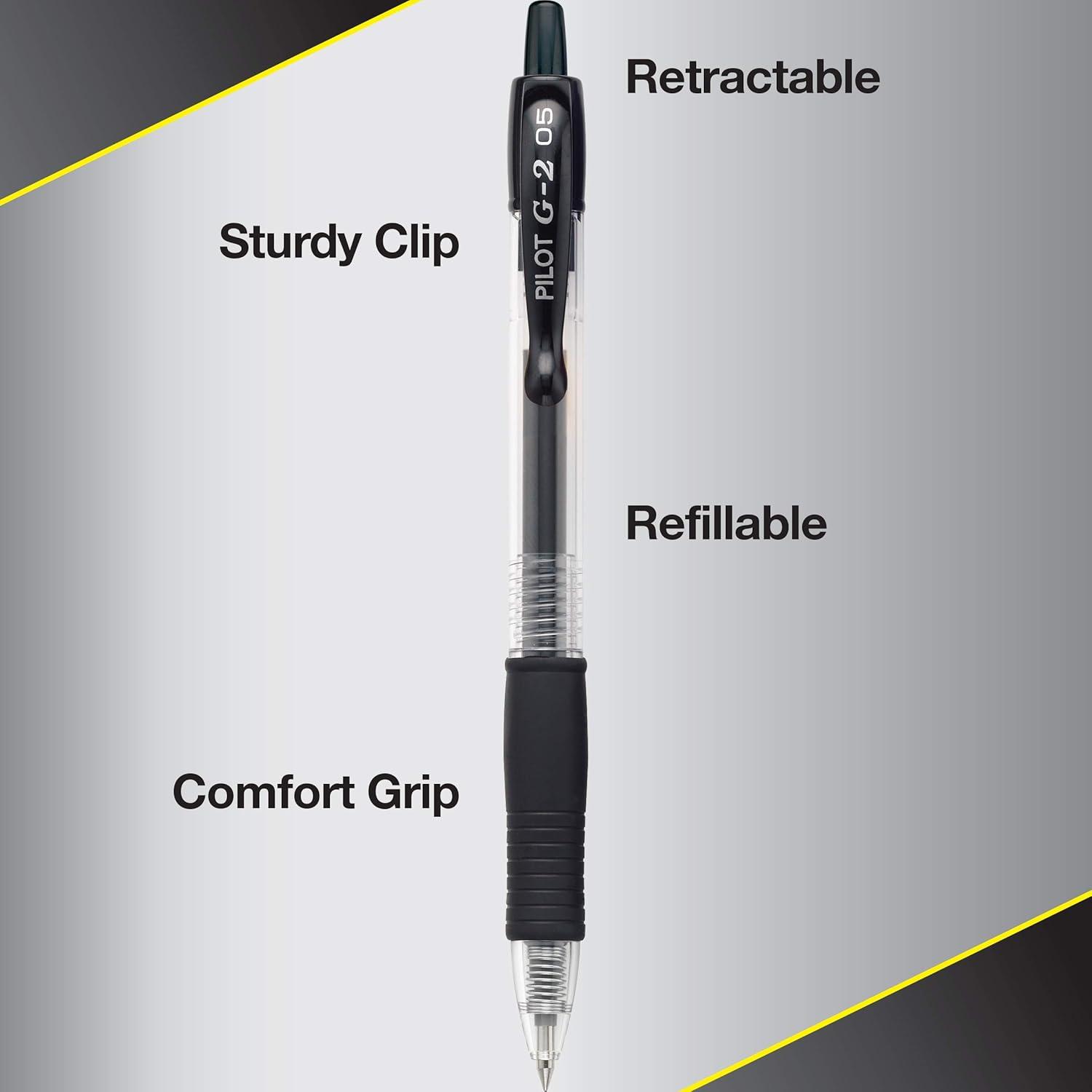 image:imagePILOT G2 Premium Refillable amp Retractable Rolling Ball Gel Pens 07mm Fine Point 6 Black and 4 Blue Pens Pack of 1 10 Count TotalAssorted