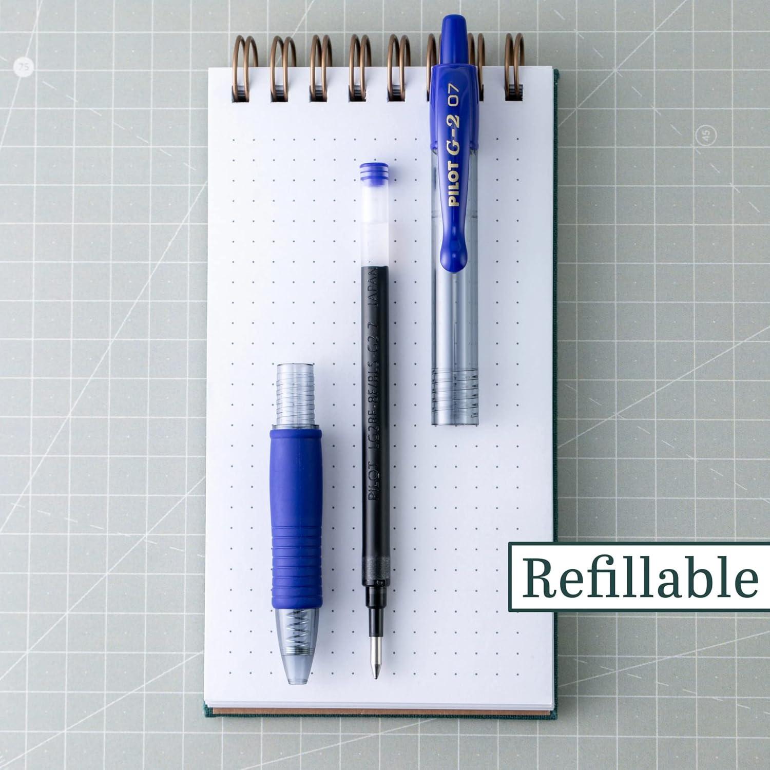 image:imagePILOT G2 Premium Refillable amp Retractable Rolling Ball Gel Pens 07mm Fine Point 6 Black and 4 Blue Pens Pack of 1 10 Count TotalAssorted