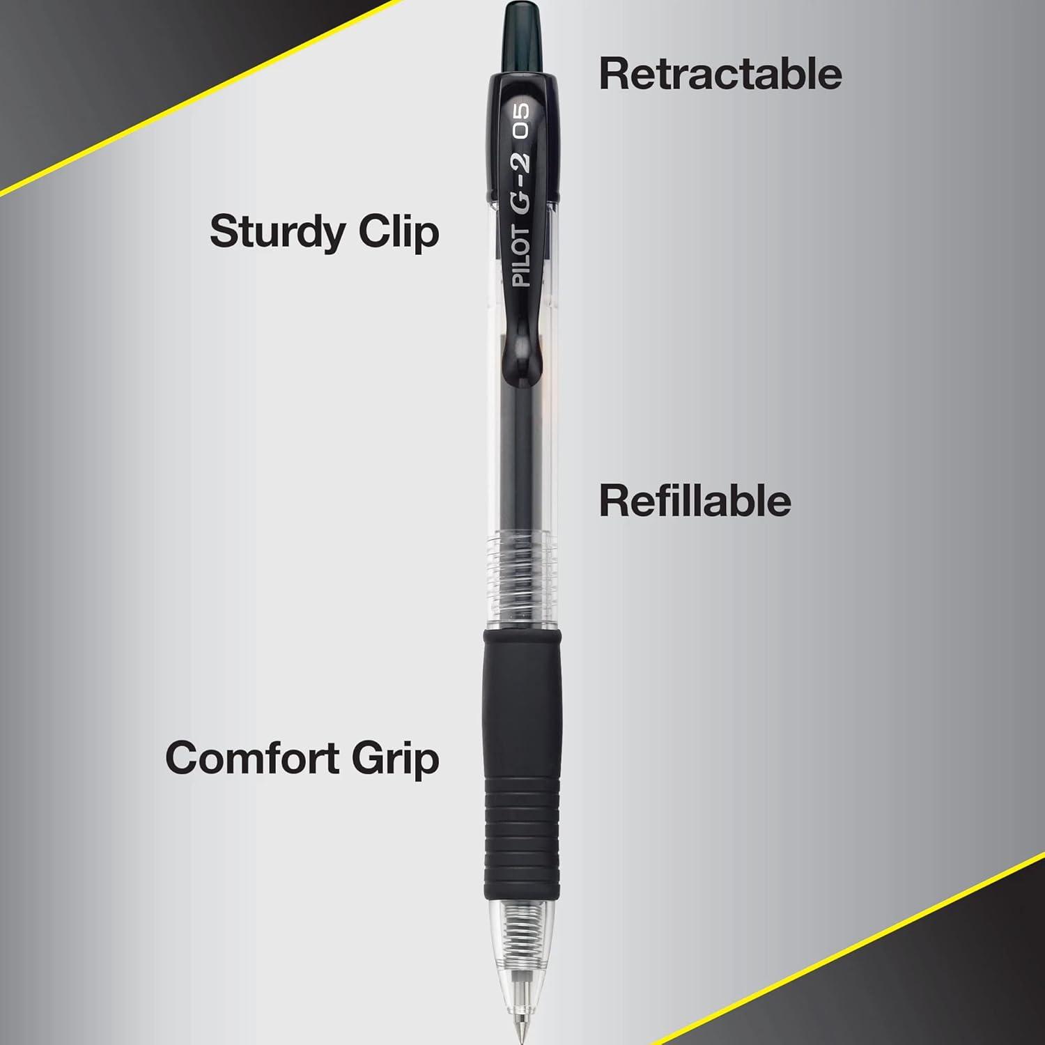 image:imagePILOT G2 Premium Refillable amp Retractable Rolling Ball Gel Pens 07mm Fine Point 6 Black and 4 Blue Pens Pack of 1 10 Count TotalBlack