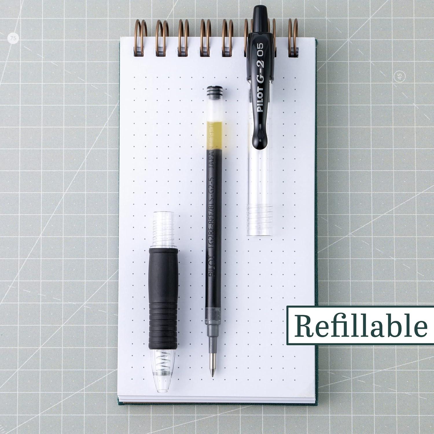 image:imagePILOT G2 Premium Refillable amp Retractable Rolling Ball Gel Pens 07mm Fine Point 6 Black and 4 Blue Pens Pack of 1 10 Count TotalBlack