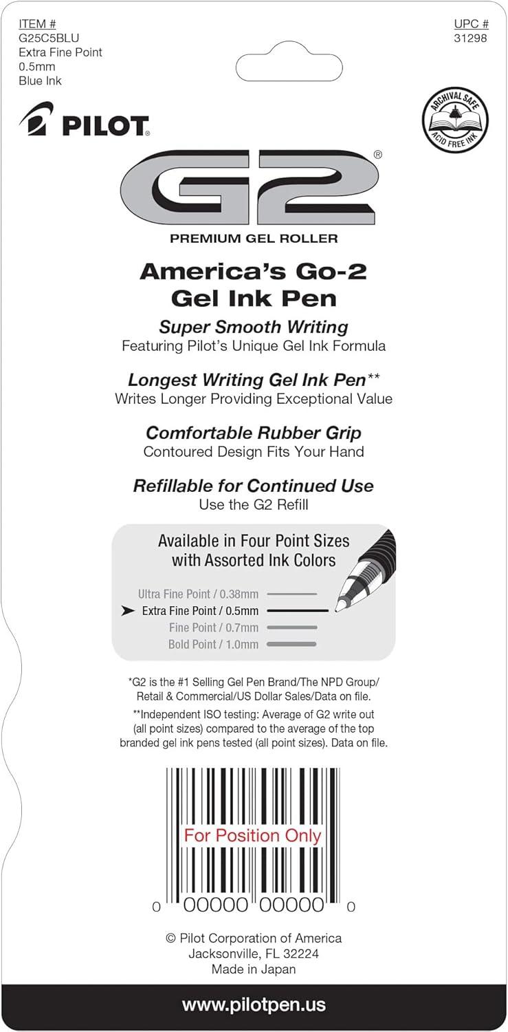 image:imagePILOT G2 Premium Refillable amp Retractable Rolling Ball Gel Pens 07mm Fine Point 6 Black and 4 Blue Pens Pack of 1 10 Count TotalBlue