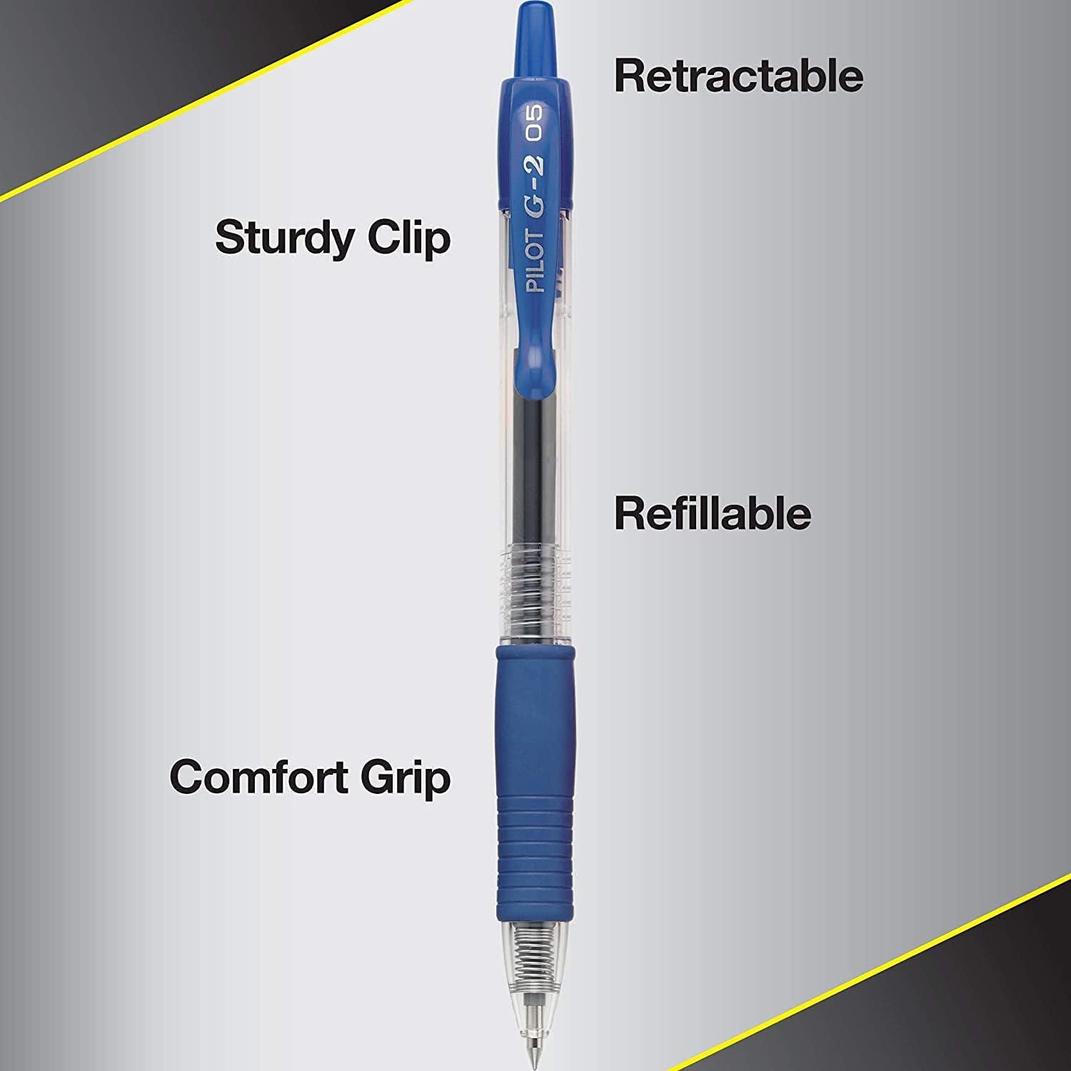 image:imagePILOT G2 Premium Refillable amp Retractable Rolling Ball Gel Pens 07mm Fine Point 6 Black and 4 Blue Pens Pack of 1 10 Count TotalBlue