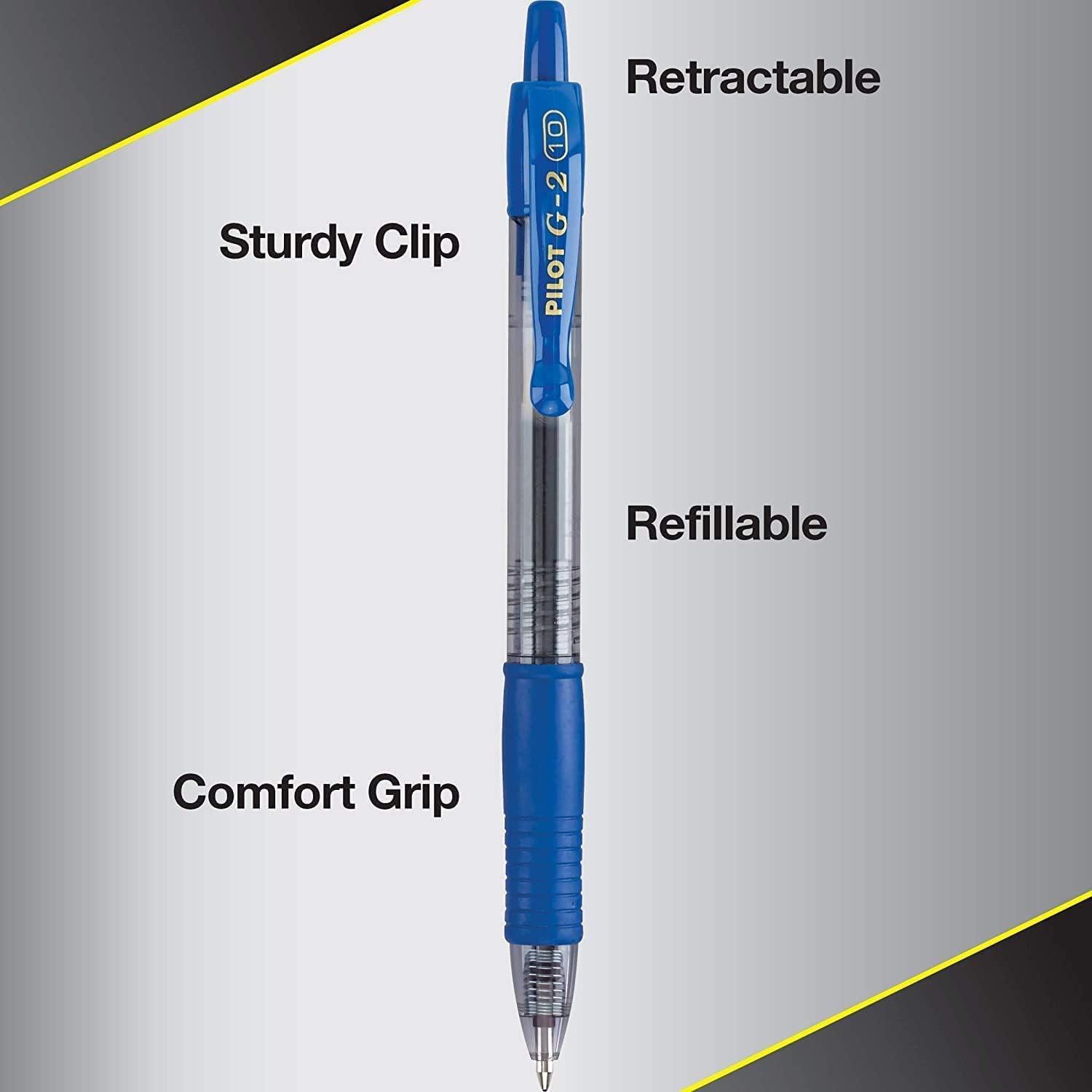 image:imagePilot G2 Premium Gel Pens Black Pens Bold Point 1 mm 4 BlackBlue