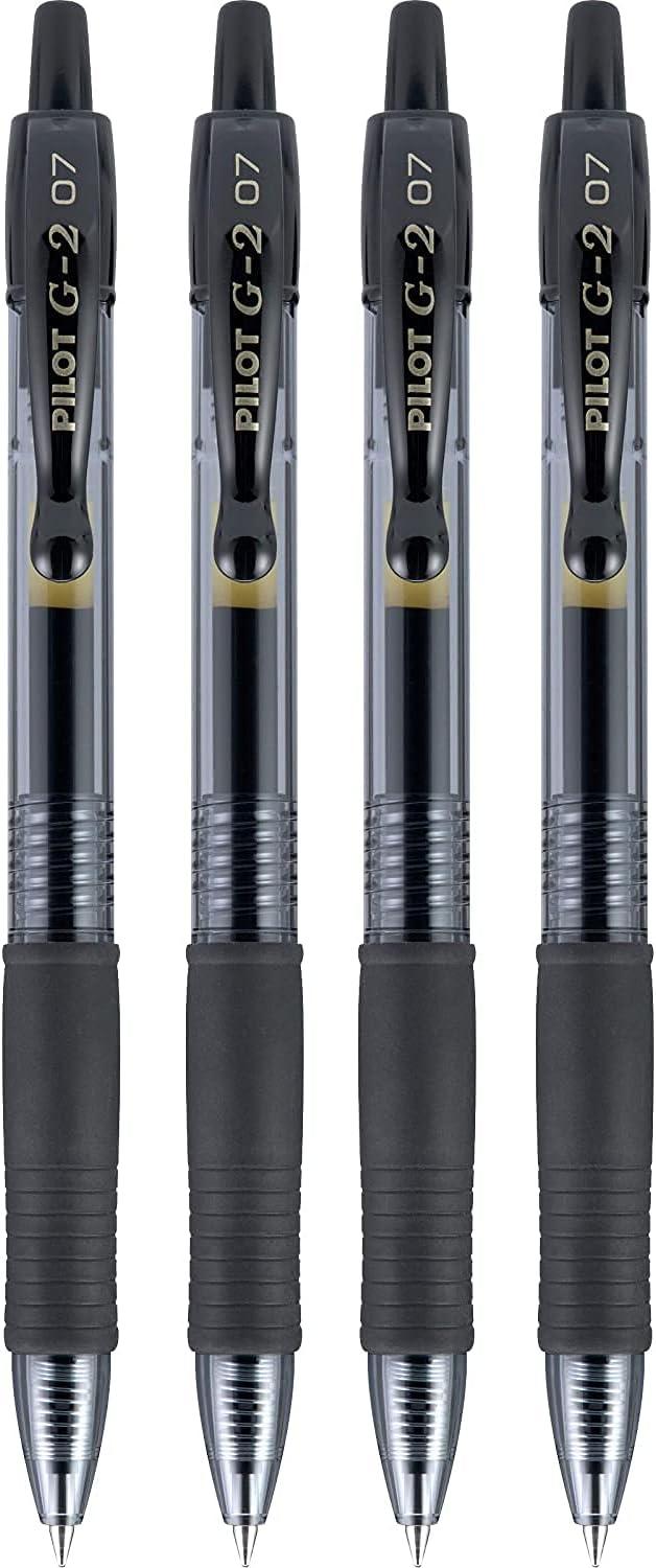 image:imagePilot G2 Premium Gel Roller Pens 07 Fine Point Smooth Writing Pens Black Pack of 4Black