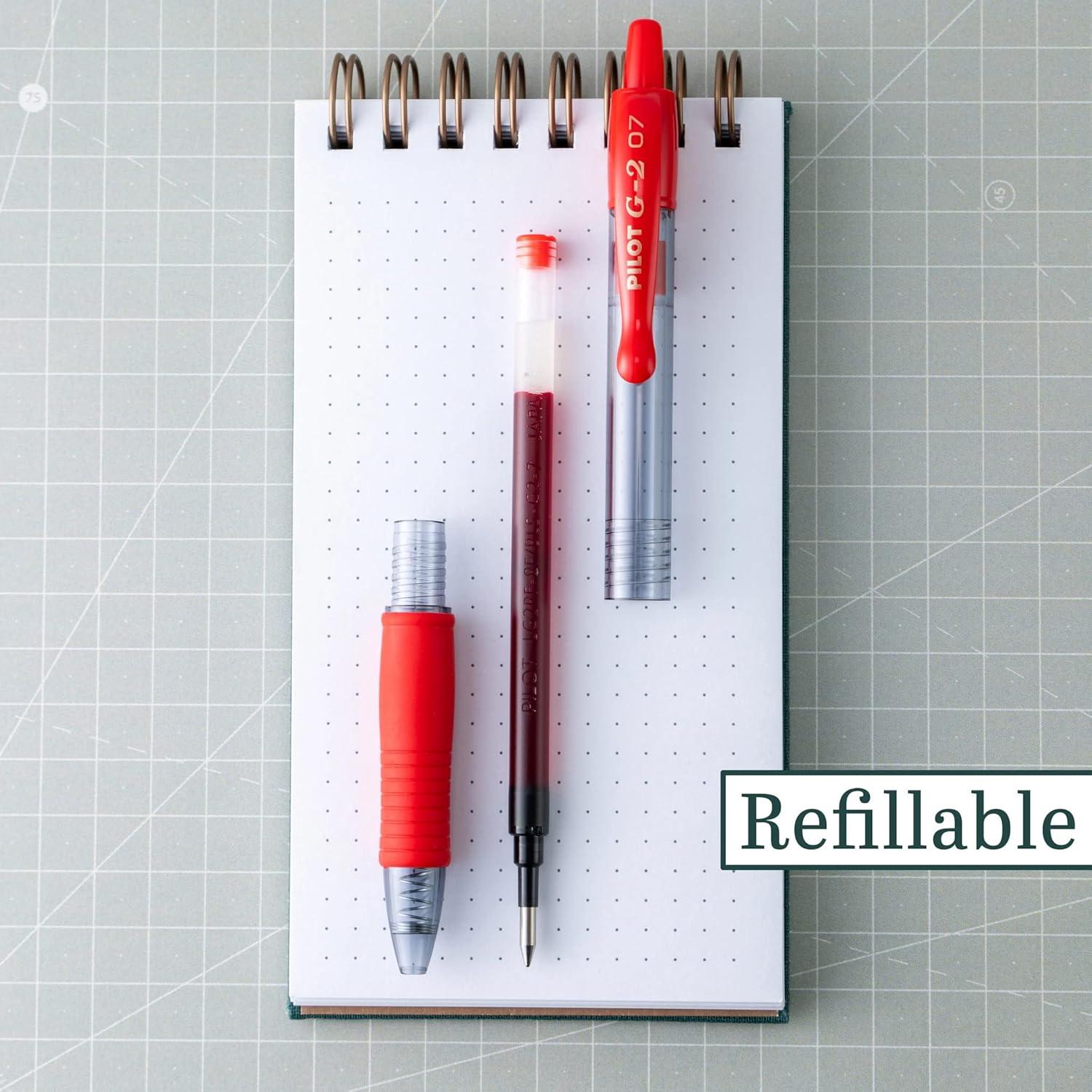 image:imagePilot G2 Premium Gel Roller Pens 07 Fine Point Smooth Writing Pens Black Pack of 4Red