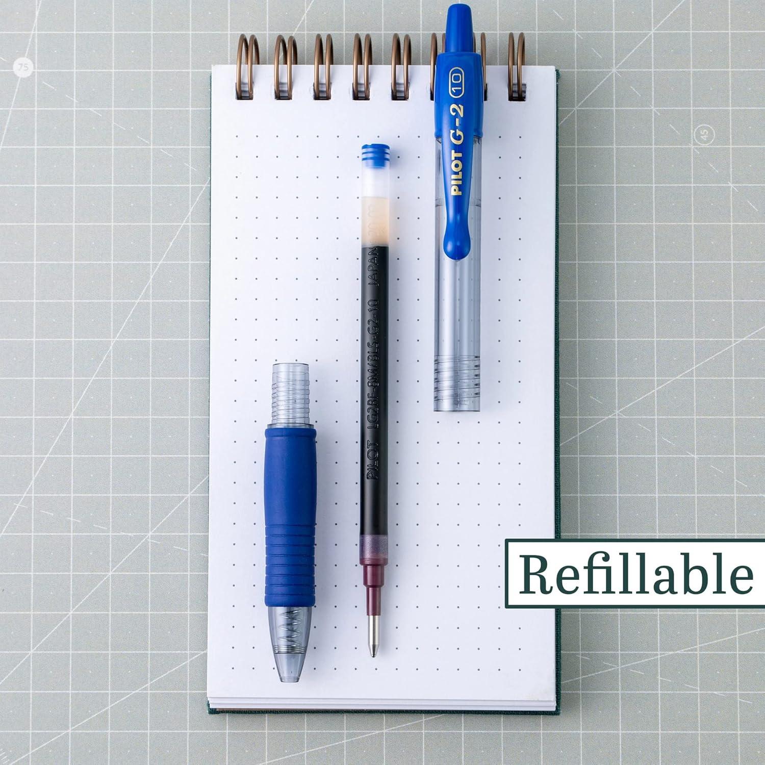 image:imagePilot G2 Premium Retractable GelInk Rolling Ball Pens Bold Point 10mm 10 Gel Pens Assorted 8Pack Ideal for School Journaling amp Office Writing36 Count Pack of 1