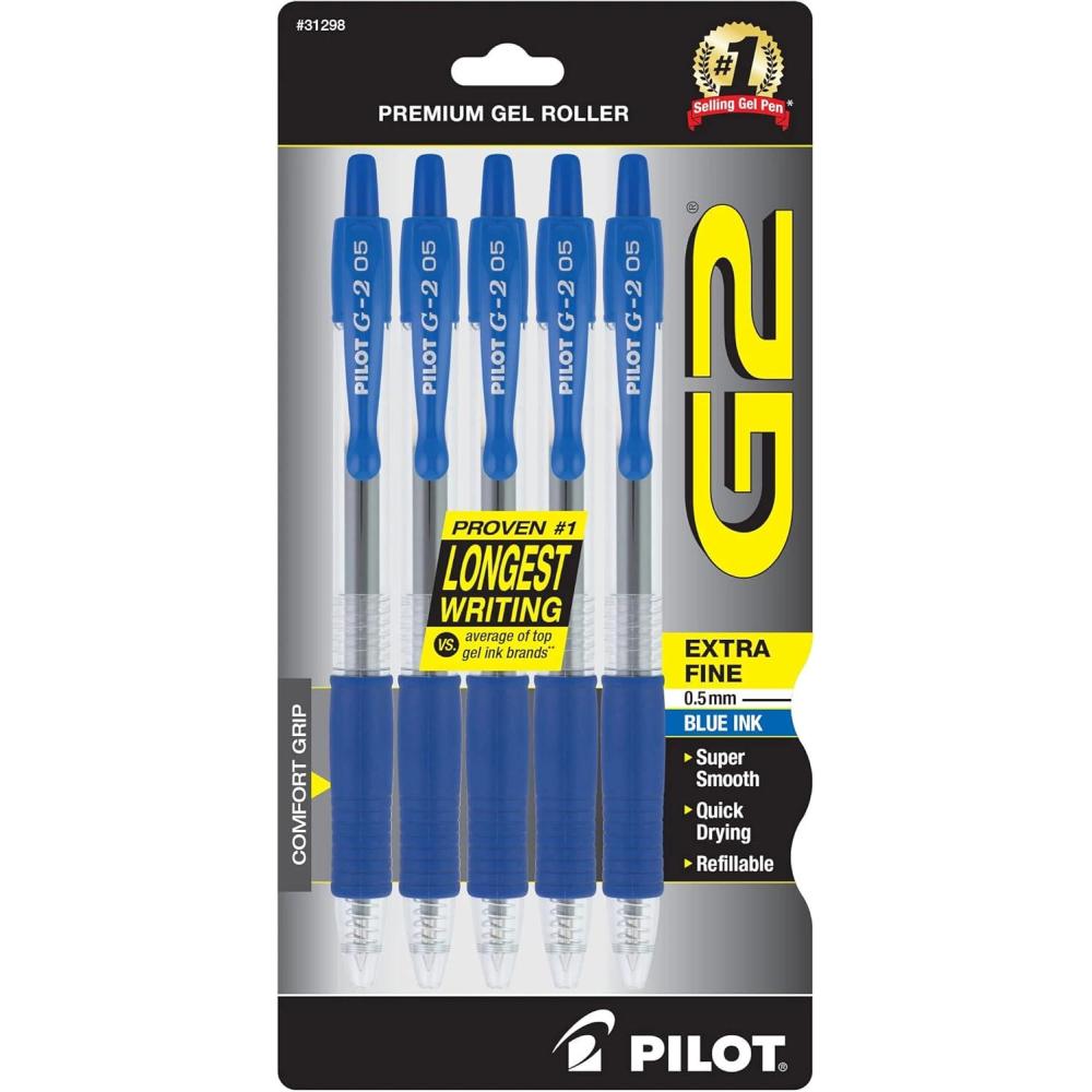 image:imagePILOT G2 Premium Refillable amp Retractable Rolling Ball Gel Pens 07mm Fine Point 6 Black and 4 Blue Pens Pack of 1 10 Count TotalBlue