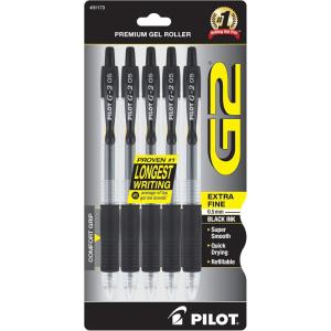 PILOT G2 Premium Refillable & Retractable Rolling Ball Gel Pens, 0.7mm Fine Point, 6 Black and 4 Blue Pens (Pack of 1, 10 Count Total)(Black)