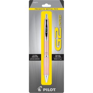 Pilot, G2 Limited Premium Gel Roller Pen, Fine Point 0.7 mm, Matte Black Barrel, Black Ink(Rose Gold)