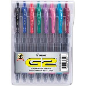 Pilot G2 Premium Retractable Gel-Ink Rolling Ball Pens, Bold Point (1.0mm), 1.0 Gel Pens, Assorted, 8-Pack – Ideal for School, Journaling, & Office Writing(1 Count (Pack of 8))