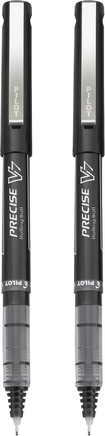 image:imagePILOT Precise V7 Stick Liquid Ink Rolling Ball Stick Pens Fine Point 07mm Black Ink 2Pack 25010Black