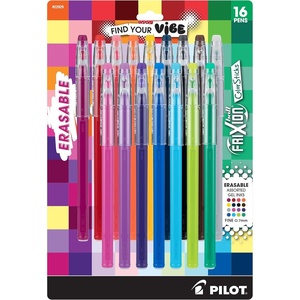 Pilot, FriXion Vibe ColorSticks Premium Erasable Gel Ink Pens, Find Your Vibe, Mood-Inspired Colors, 16 Pack, Fine Point 0.7 mm, Assorted Pink/Purple, Blue/Green, and Red/Orange Inks(Vibe Colorstick)