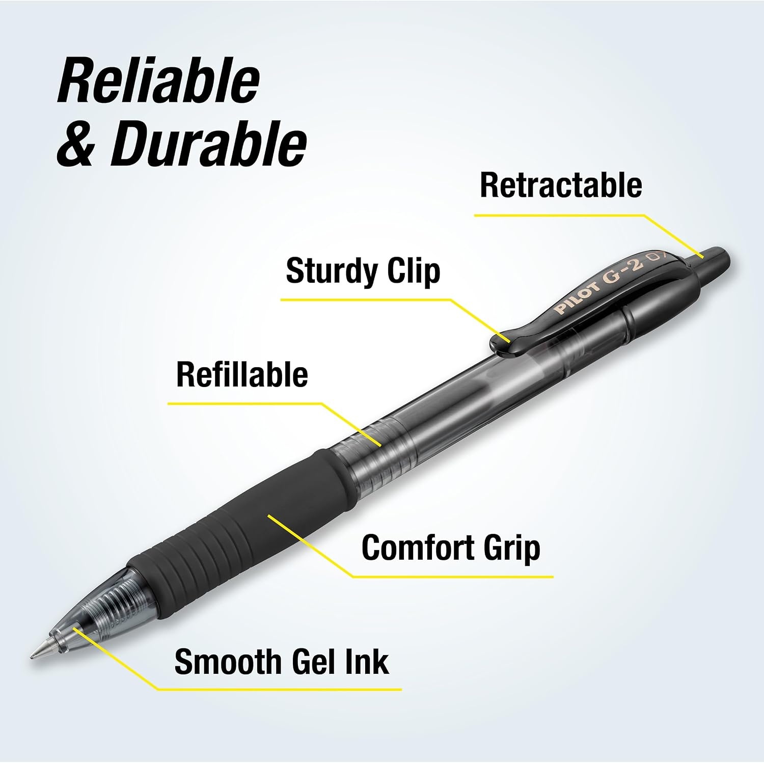 image:imagePilot G2 FriXion Clicker Companion Pack 07mm Fine Point Black Ink Premium Gel Roller 6 Pack for School Office and Business Use