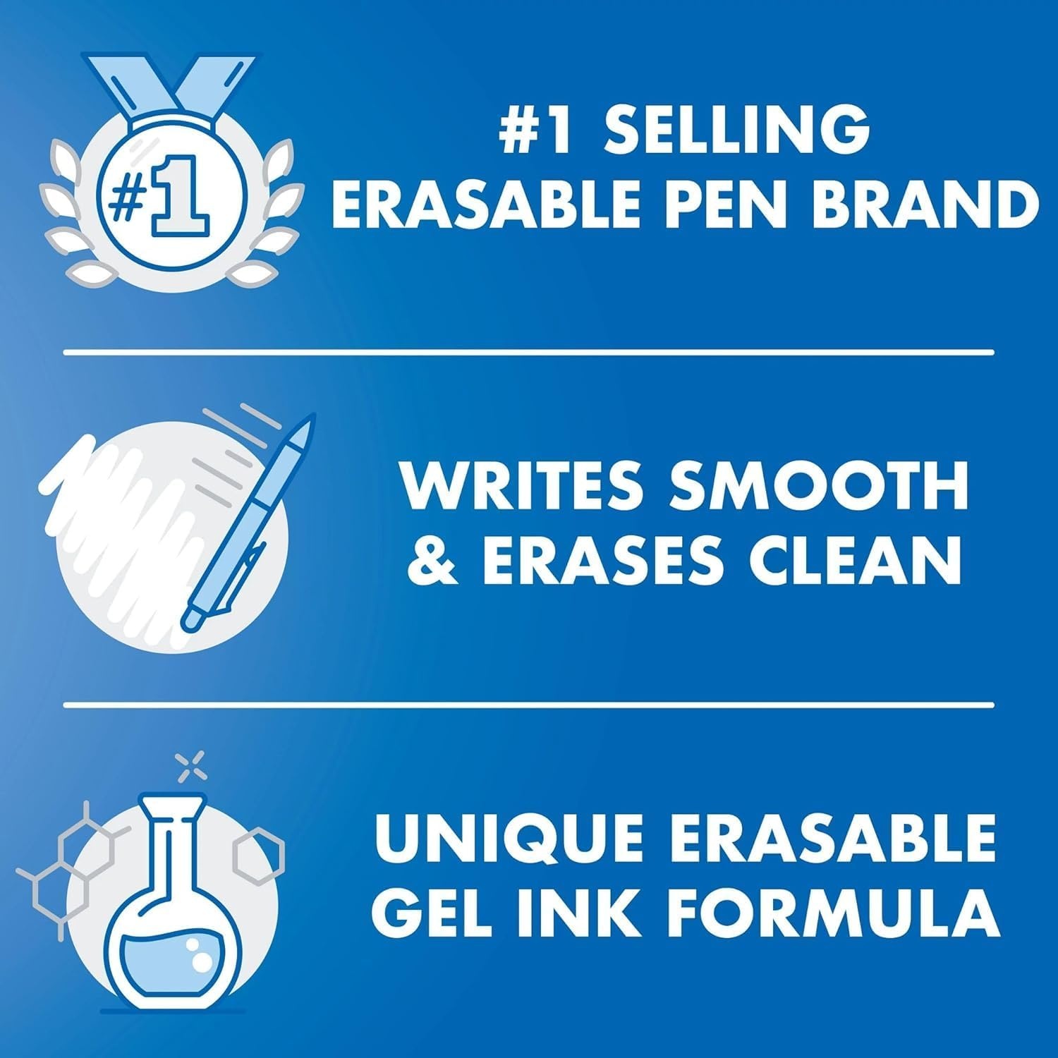 image:imagePilot G2 FriXion Clicker Companion Pack 07mm Fine Point Black Ink Premium Gel Roller 6 Pack for School Office and Business Use