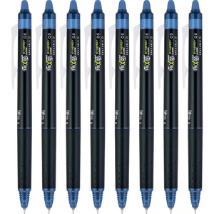 Pilot FriXion Synergy Clicker Erasable, Refillable, Retractable Gel Ink Pens, Extra Fine Point 0.5 mm, Pack of 8, Black, FriXion Erasable Pens 0.5 – Ideal for School & Office Writing(Navy)
